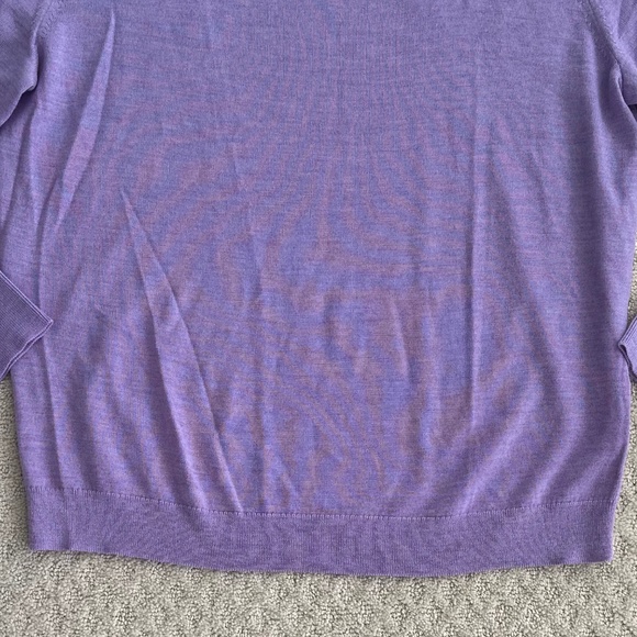 J. Crew Men's Italian Merino Wool V-Neck Sweater Lavender XL Slim Preppy Casual - Picture 3 of 13